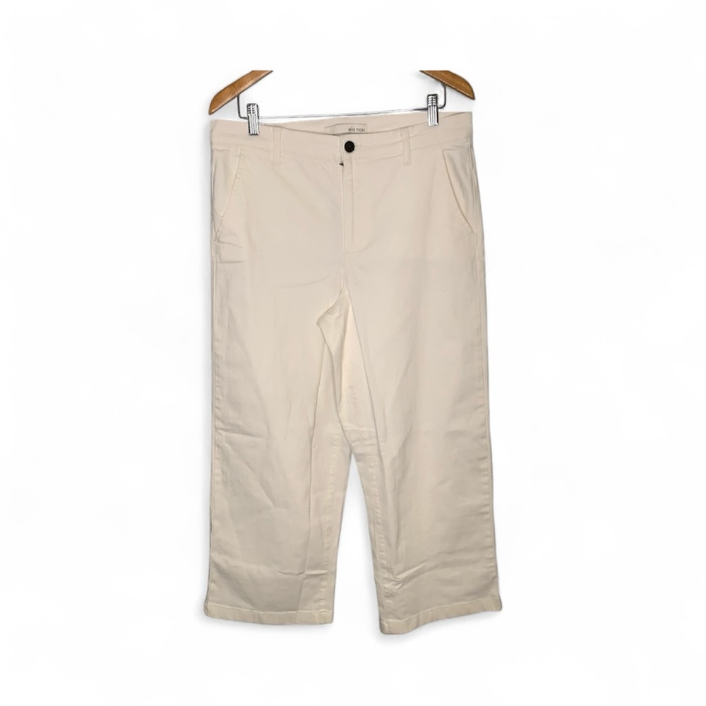 Ella Moss Comfy Cream Wide-Leg Cropped Pants, Women's Size 10 (NWT)